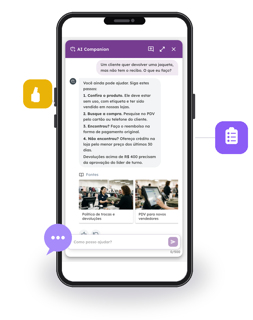 AI Companion da Enabley em um celular