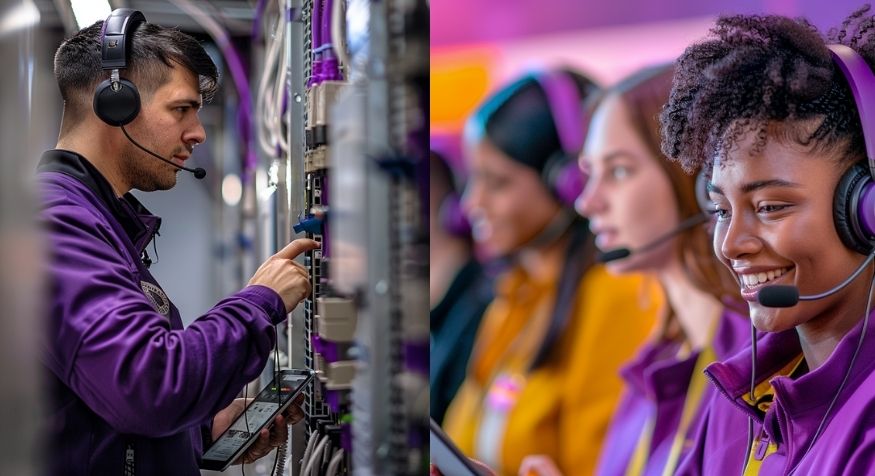 Acompanhando as comunicações de telecomunicações e contact center